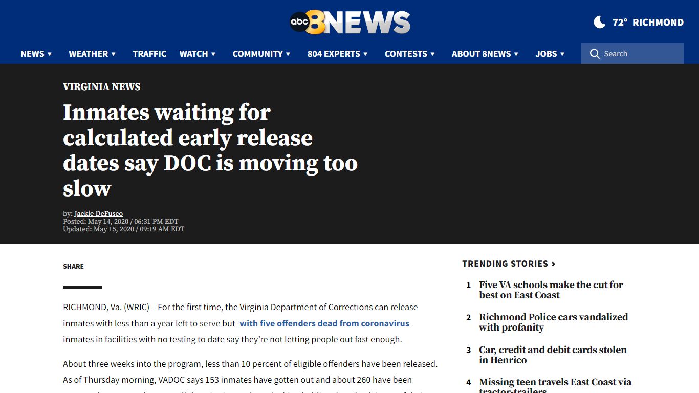 Inmates waiting for calculated early release dates say DOC is moving ...